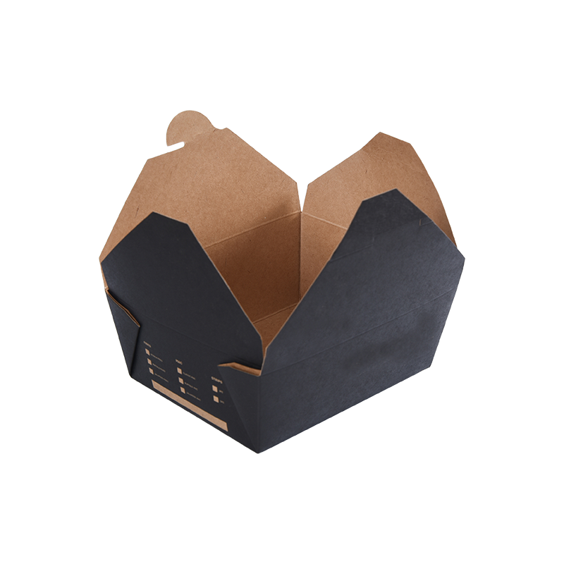 Wadah Makanan Kotak Bawa Pulang Kertas Food Grade Hitam Wadah Makanan Kotak Bawa Pulang Kertas Food Grade Hitam